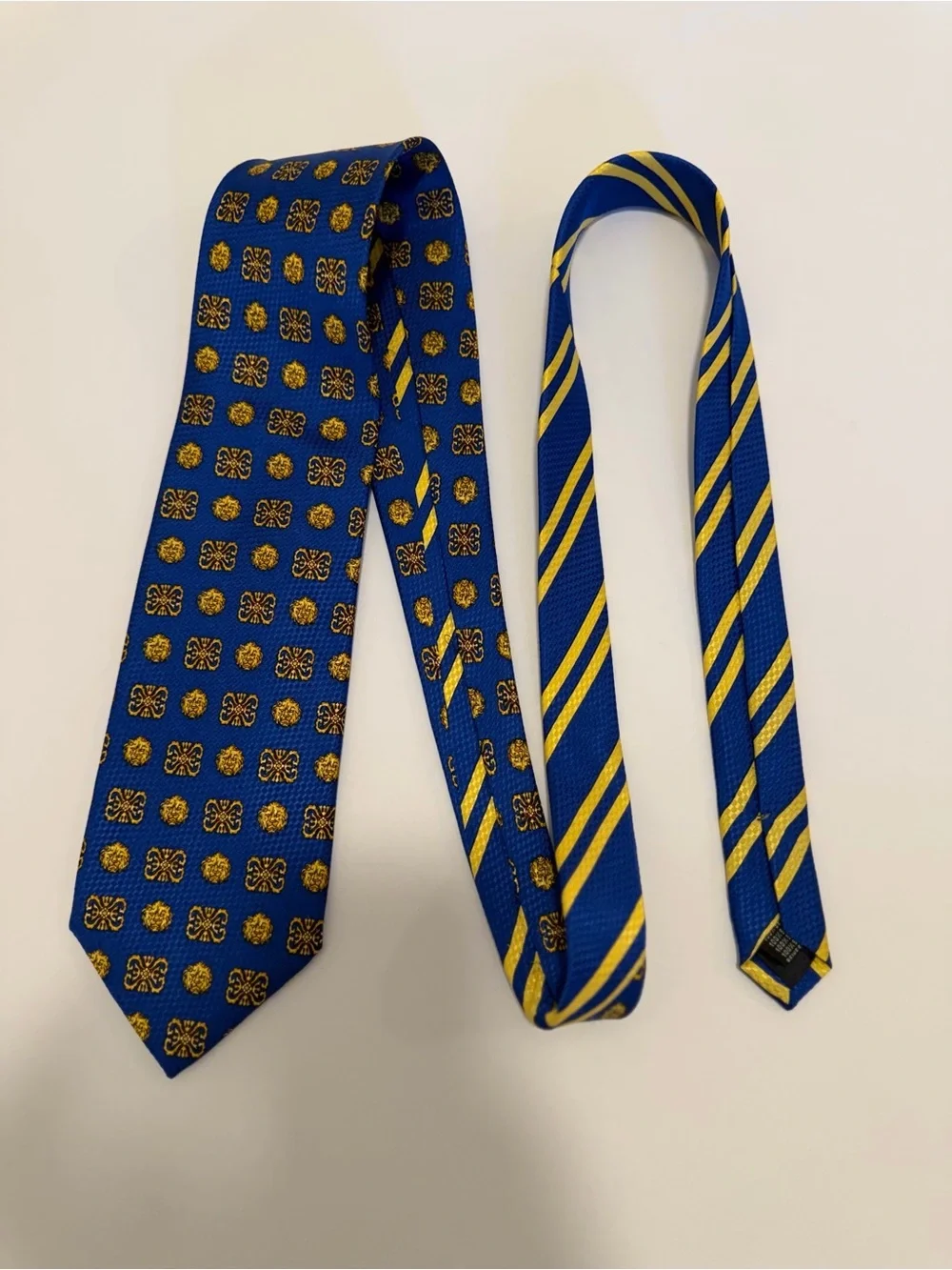 Balenciaga Silk Tie Blue Yellow Lion